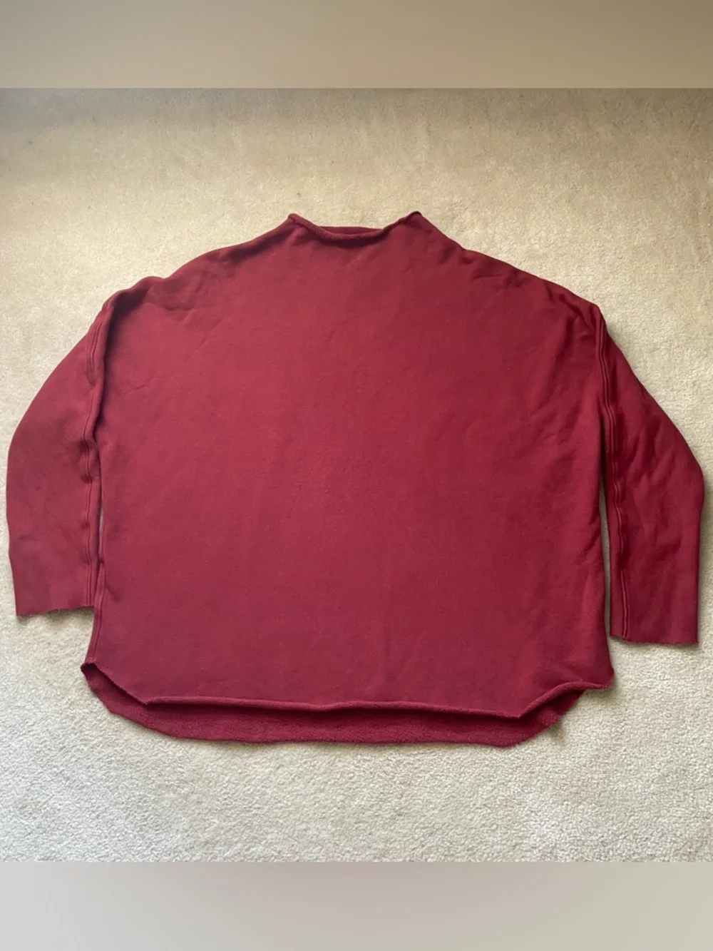 Frank & Eileen Anna Long-Sleeve Funnel Neck Triple Fleece Capelet Medium Red - Picture 2 of 9